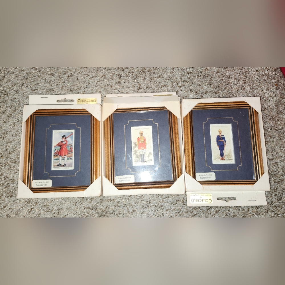 Cigarette CARDS Collectors Military Uniform Prints Set of  3